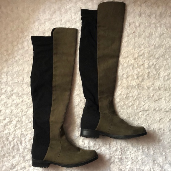 Unisa Military Green Over the Knee Boots Size 5.5 - Picture 2 of 5
